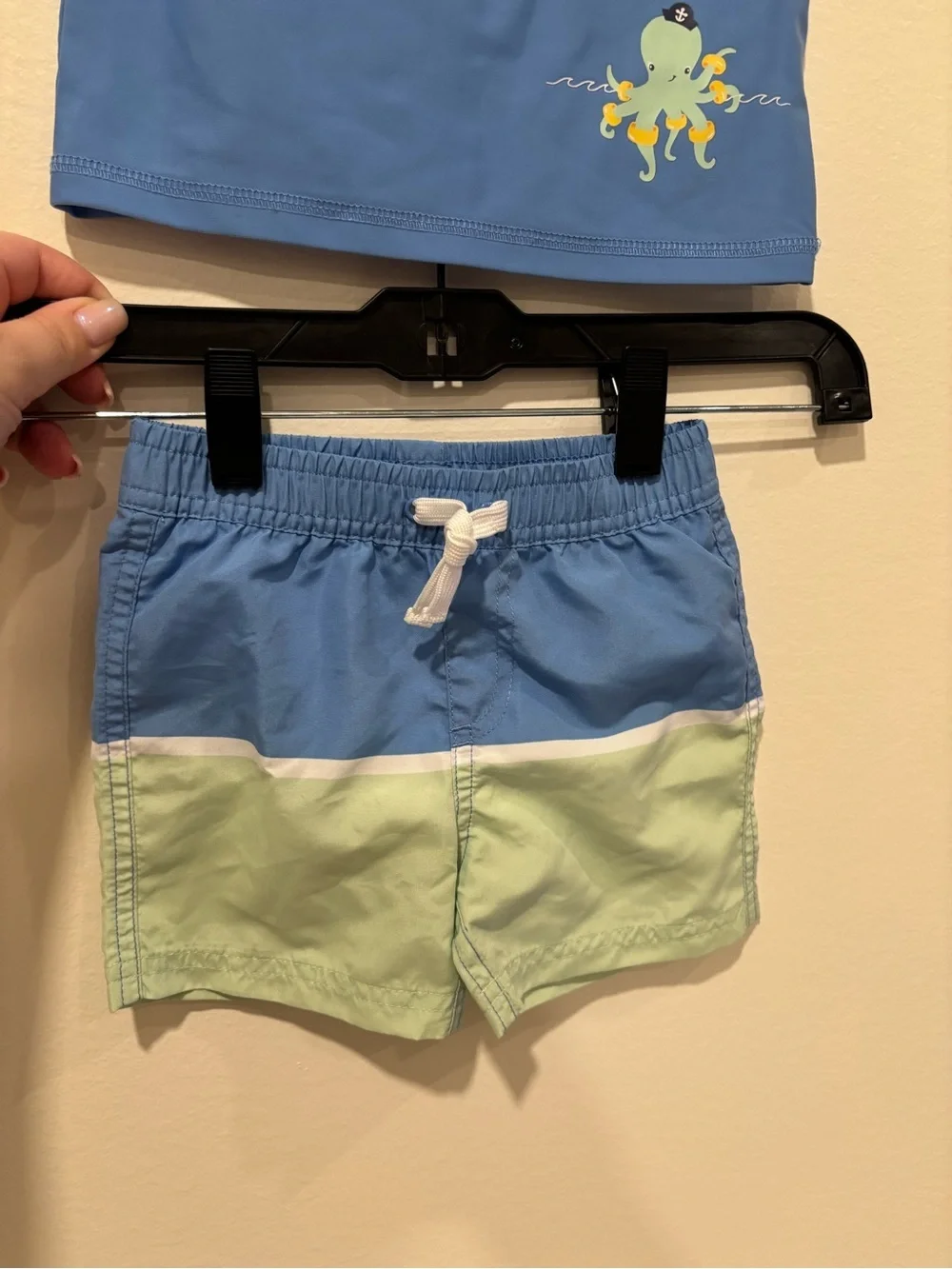 Blue Kids Swim Set with Sea Creature Print
